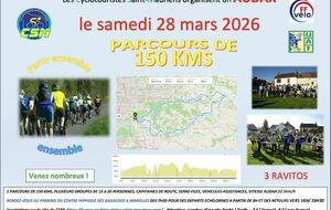ROUTE RANDONNEE L'AUDAX DES CYCLOTOURISTES SAINT MAURIENS 150 KMS