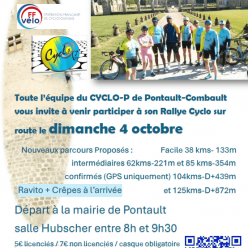 Rallye Cyclo des châteaux Seine et Marnais Pontault Combault